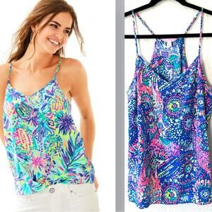 Lilly Pulitzer Dusk Silk Racerback Top Size Small